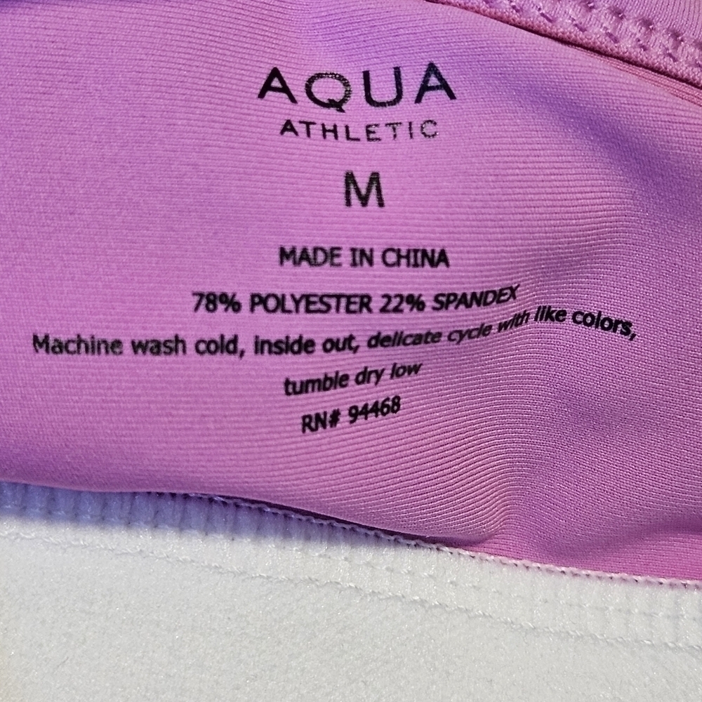 NWT One piece shorts athletic wear Aqua size medium - Picture 6 of 6